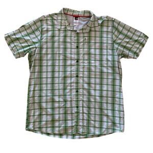 The North Face Green Plaid Men’s Short Sleeve Shirt Size XL